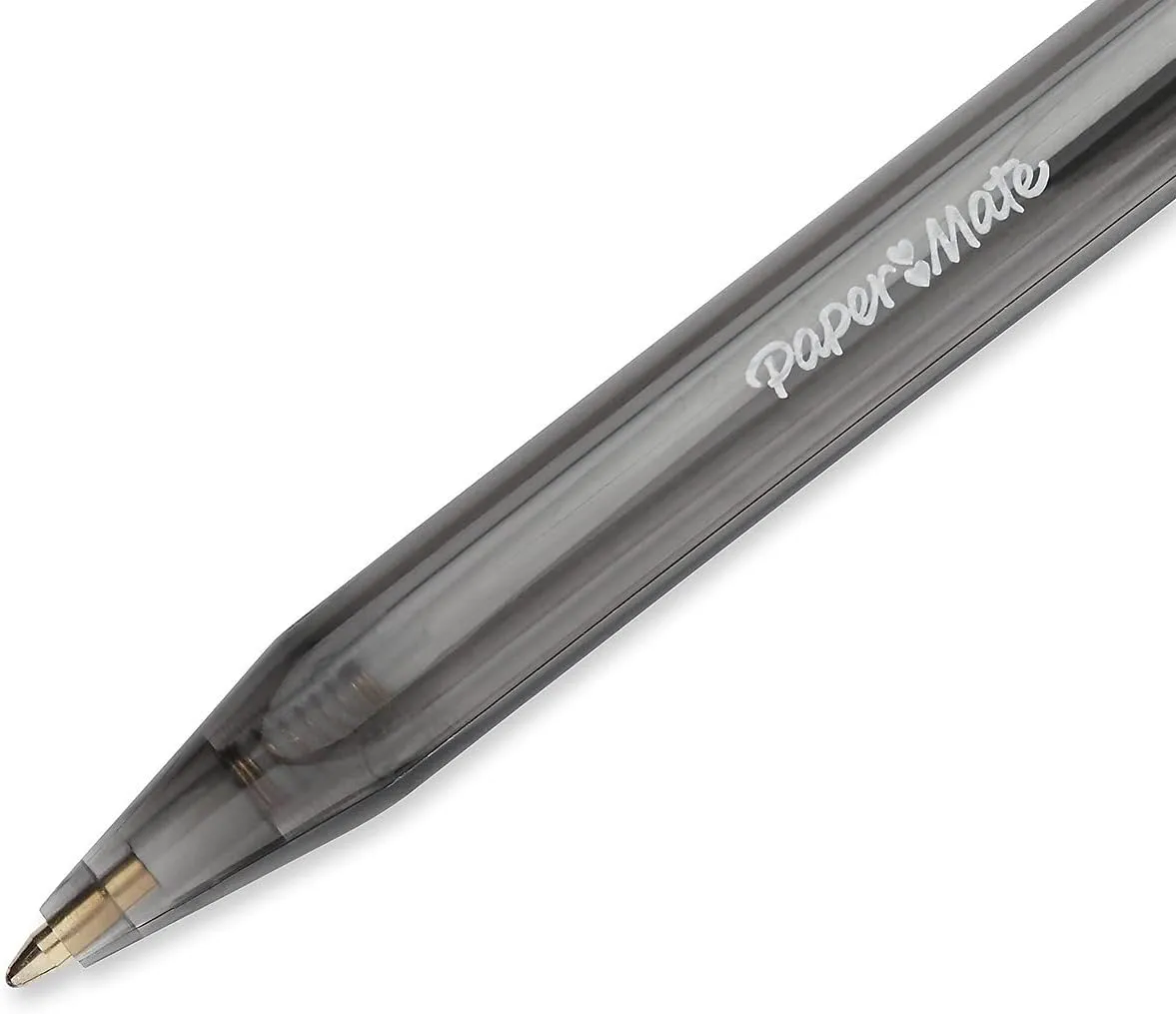 Paper Mate® InkJoy 100 RT Pens, Medium Point, 1.0 mm, Translucent Black Barrels, Black Ink, Pack Of 12
