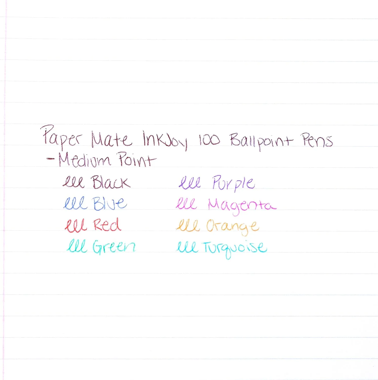 Paper Mate InkJoy 100ST Ballpoint Pen, Capped, Black, 12-Pack