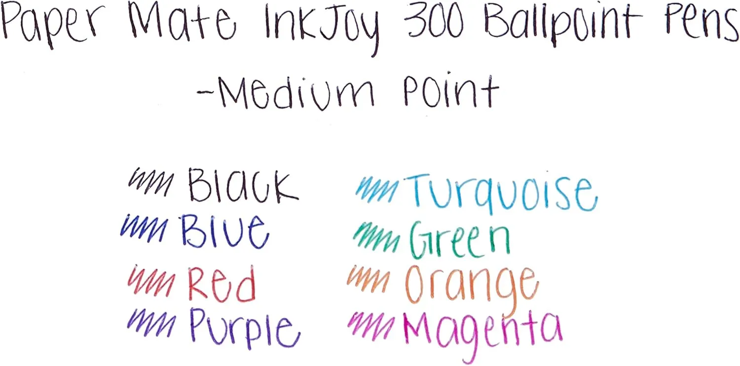 Paper Mate® InkJoy™ 300 RT Retractable Pens, Medium Point, 1.0 mm, Clear Barrels, Black Ink, Pack Of 24