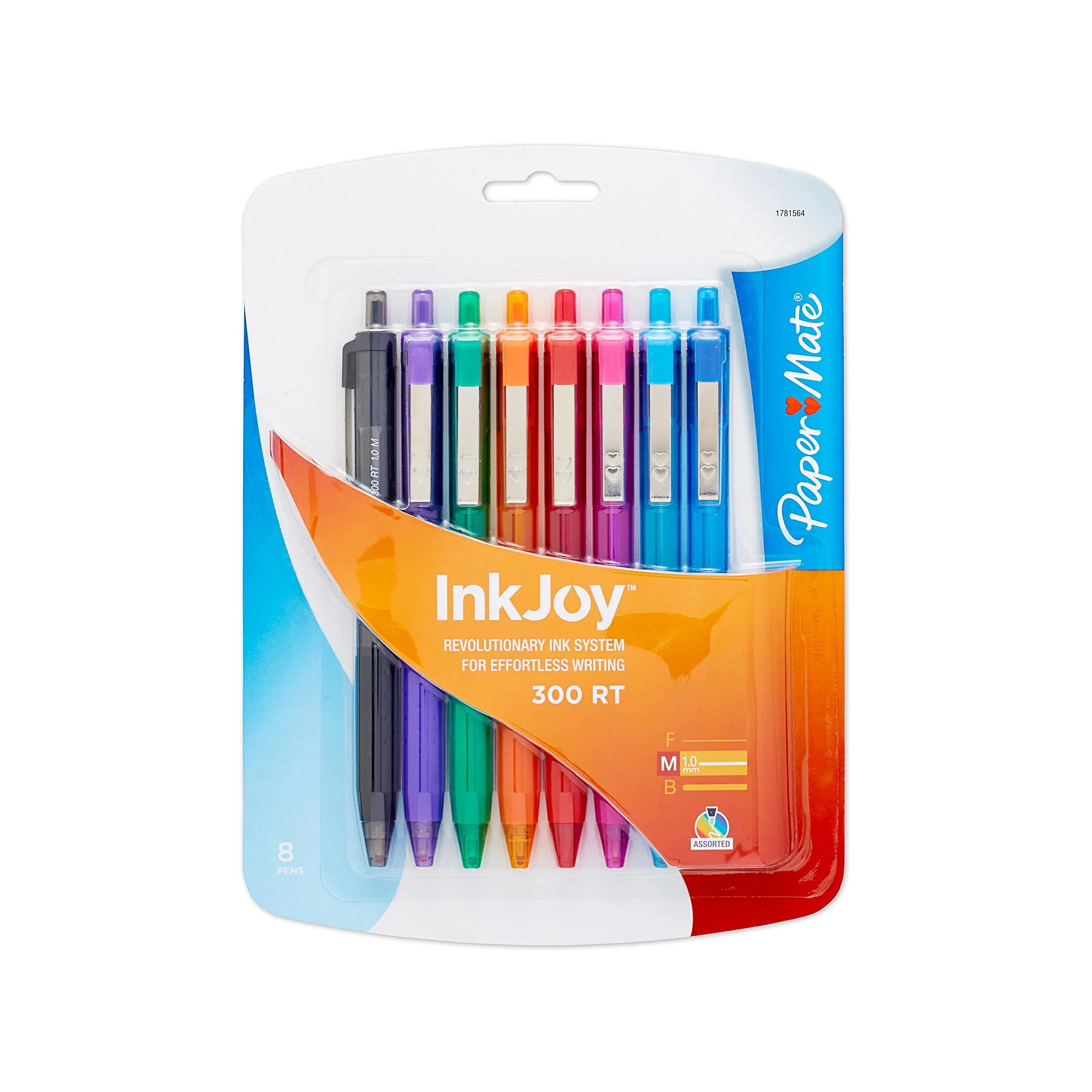 Paper Mate InkJoy 300 RT Retractable Pens, Medium Point, 1.0 mm, Assorted Colors, 8-Count