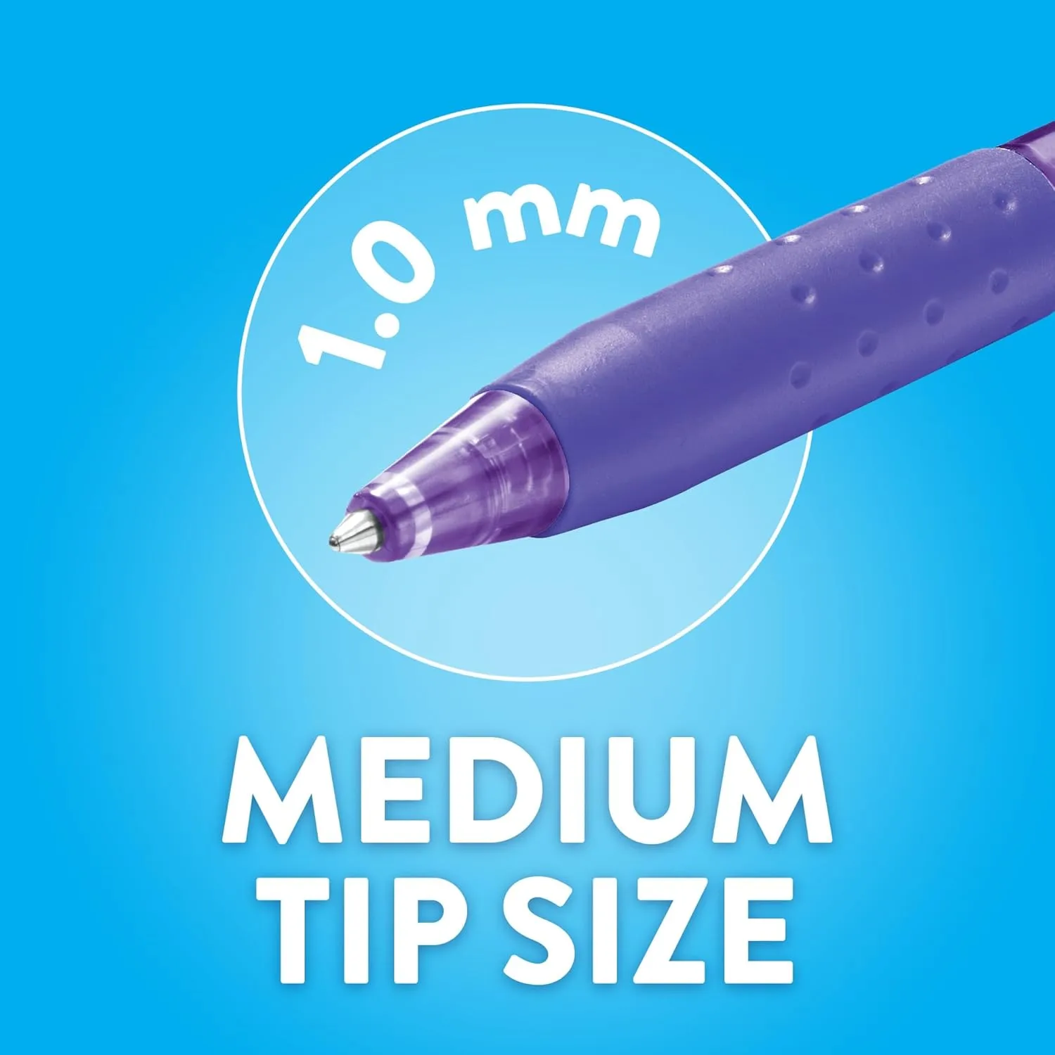 Paper Mate® 300RT Effortless Glide Ballpoint Pens, Medium Point, 1.0 mm, Transparent Barrels, Black Ink, 8 Count