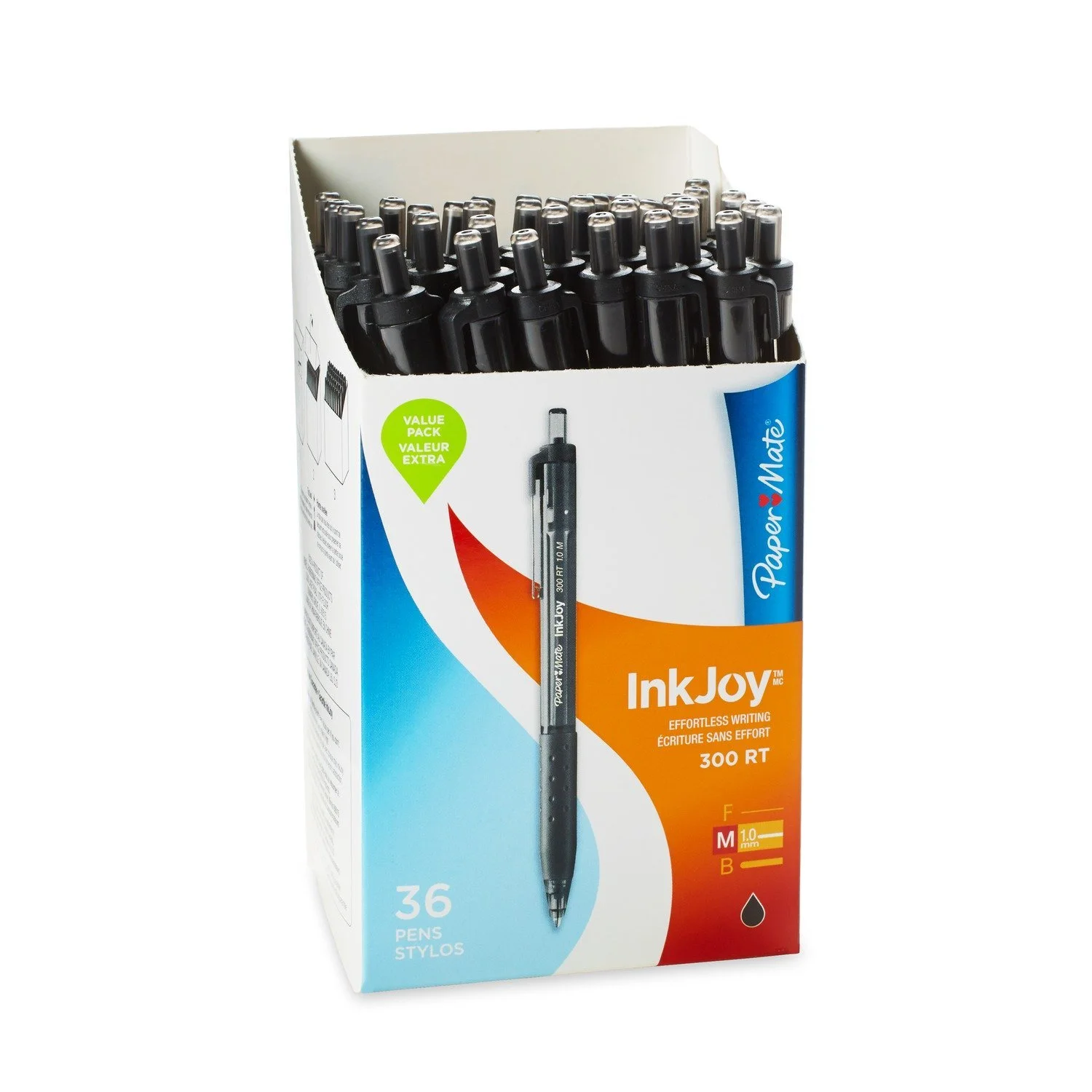 Paper Mate InkJoy 300RT Retractable Ballpoint Pens, Medium Point, Black, 36-Count