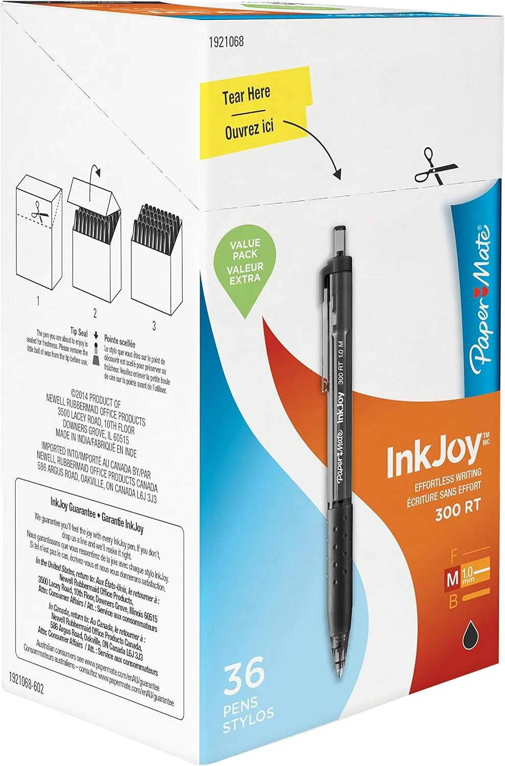 Paper Mate InkJoy 300RT Retractable Ballpoint Pens, Medium Point, Black, 36-Count