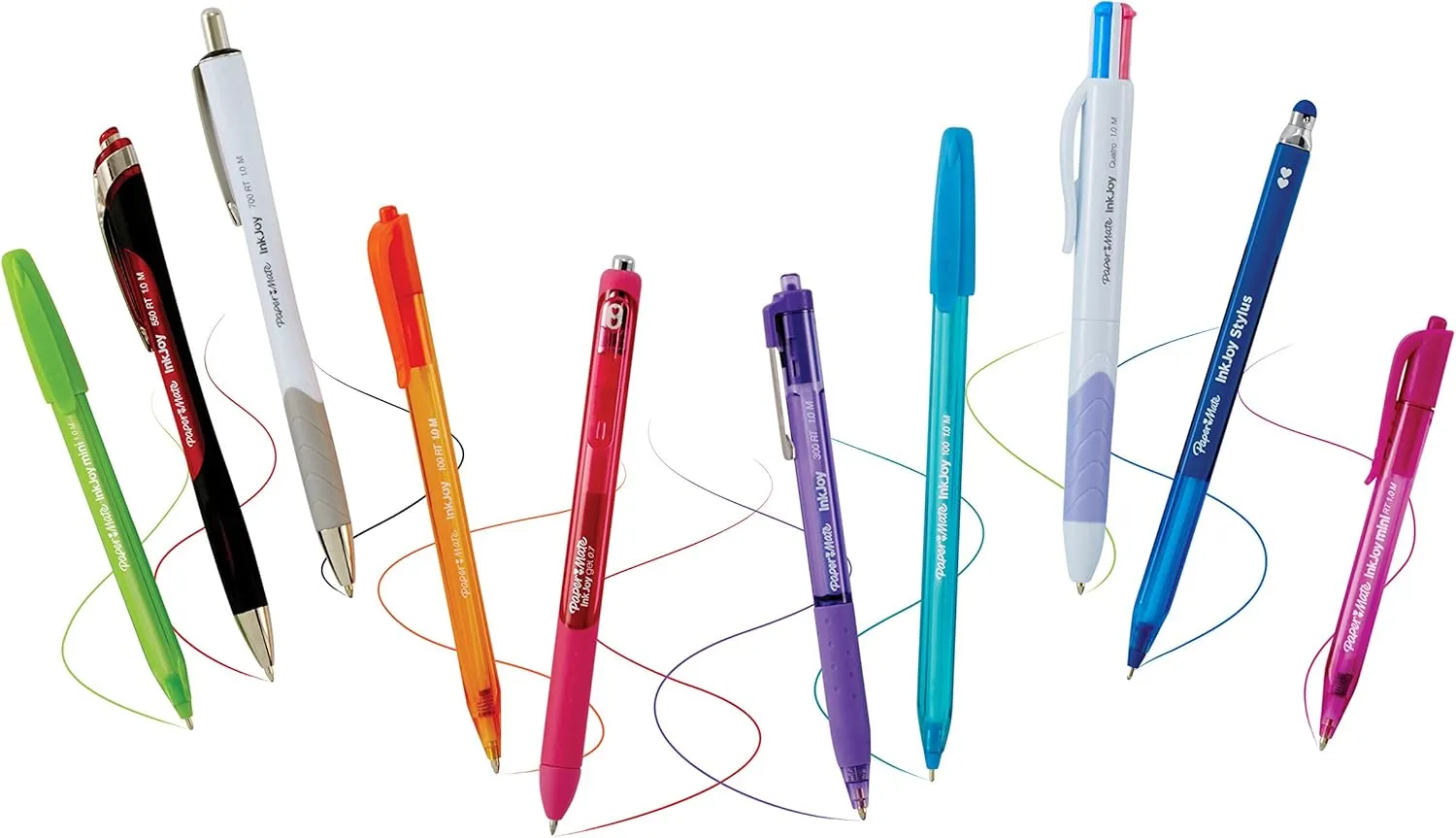 Paper Mate InkJoy 50ST Ballpoint Pens, Medium Point, 1.0 mm , Translucent Barrel, Blue Ink, Pack Of 12 Pens