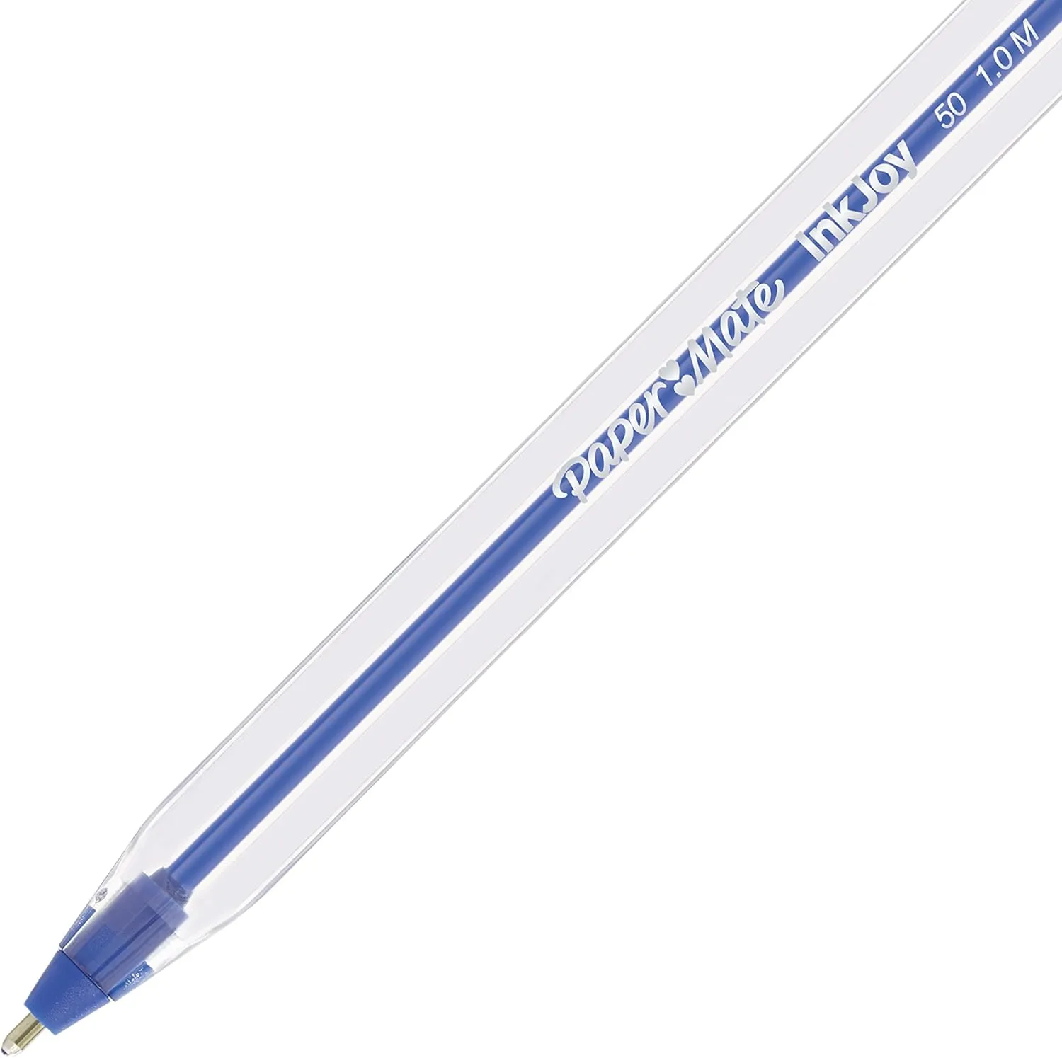 Paper Mate InkJoy 50ST Ballpoint Pens, Medium Point, 1.0 mm , Translucent Barrel, Blue Ink, Pack Of 12 Pens