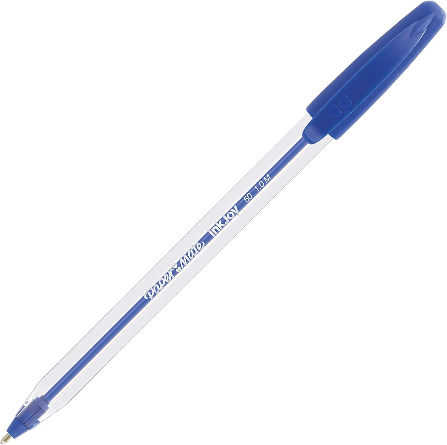 Paper Mate InkJoy 50ST Ballpoint Pens, Medium Point, 1.0 mm , Translucent Barrel, Blue Ink, Pack Of 12 Pens