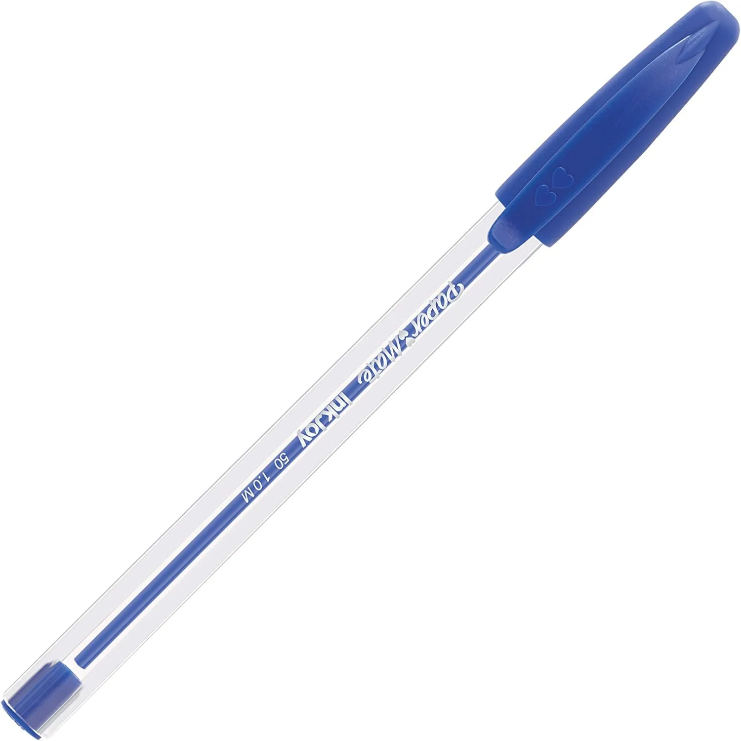 Paper Mate InkJoy 50ST Ballpoint Pens, Medium Point, 1.0 mm , Translucent Barrel, Blue Ink, Pack Of 12 Pens