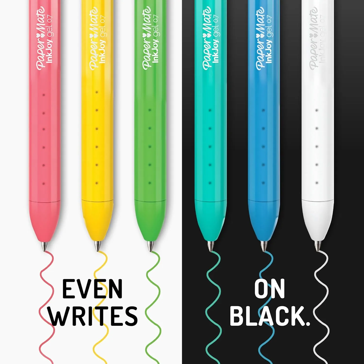 Paper Mate® InkJoy® Bright Pens, Gel Pens, Medium Point (0.7mm), Retractable, Bright White Ink, 3 Count