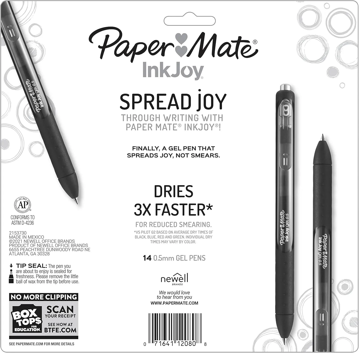 Paper Mate InkJoy Gel Pens, Fine Point 0.5 mm, Assorted Colors