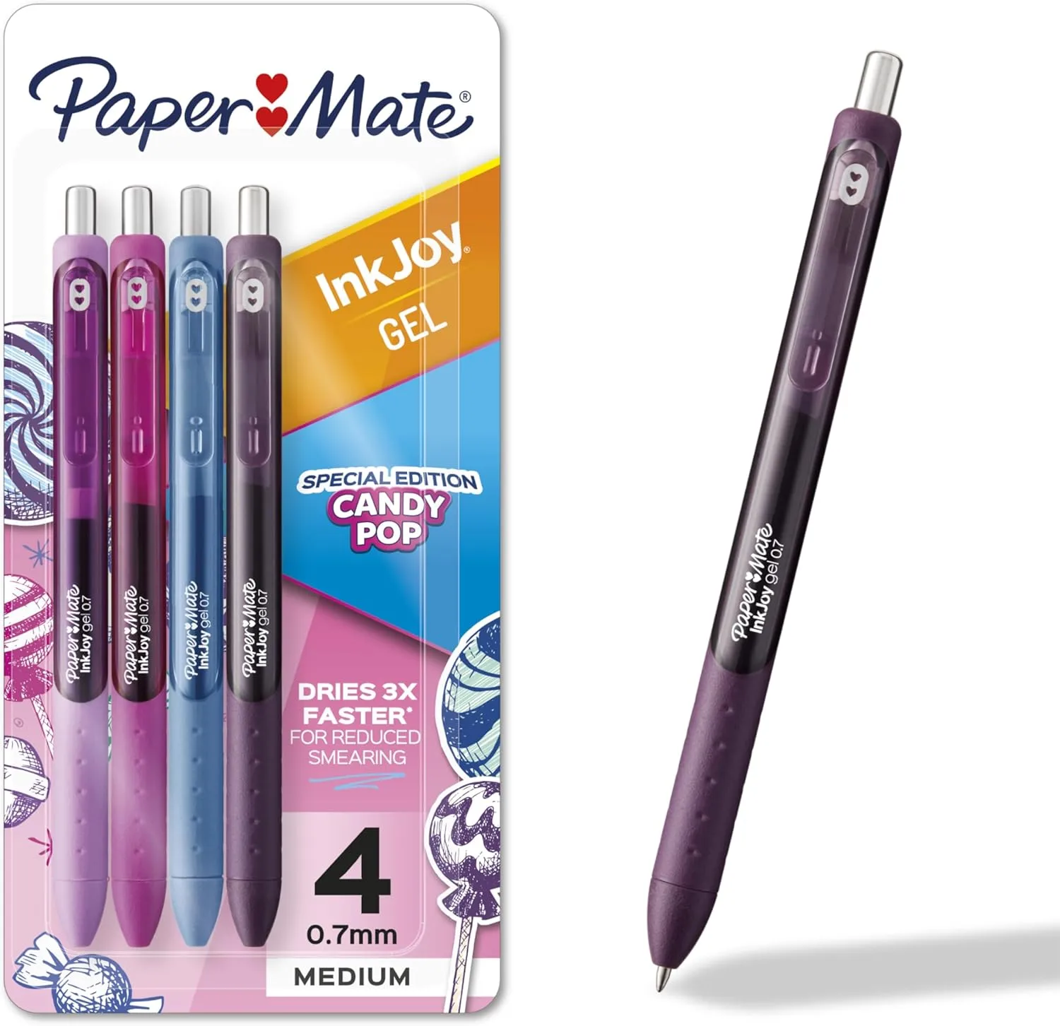 PAPER MATE InkJoy Gel Pens, 0.7mm Medium, Retractable, Assorted Colors
