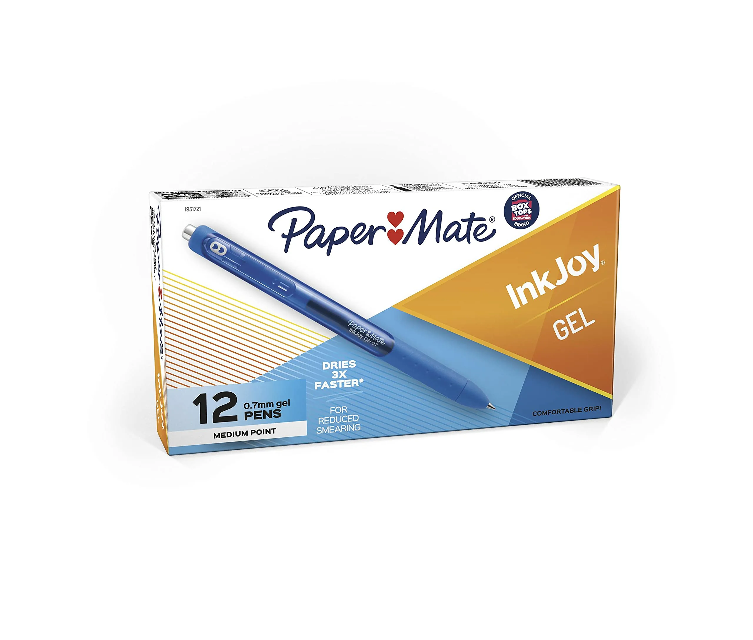 Paper Mate InkJoy Gel Pens, Medium Point, 0.7 mm, Blue Ink, Pack of 12