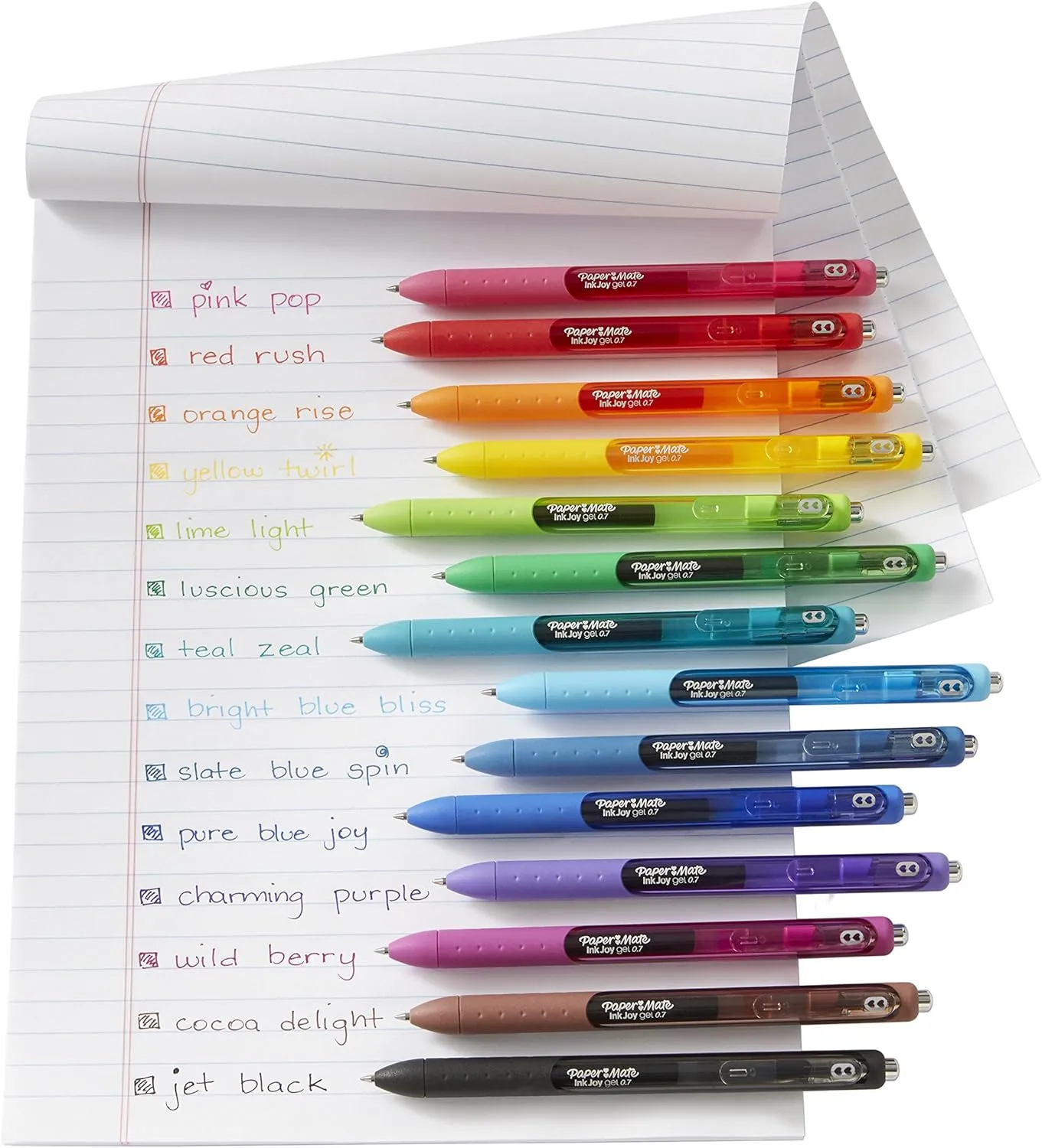 Paper Mate InkJoy Gel Pens, Medium Point, 0.7 mm, Blue Ink, Pack of 12