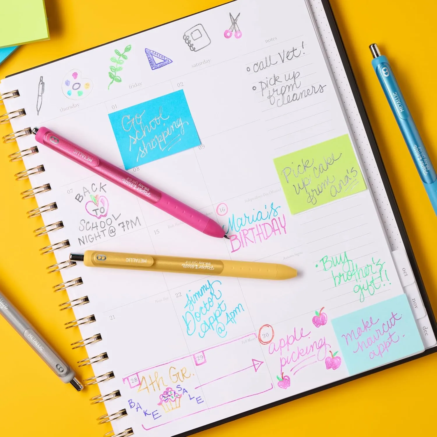 Paper Mate InkJoy Gel Metallic Retractable Pens, Medium Point (0.8 mm)