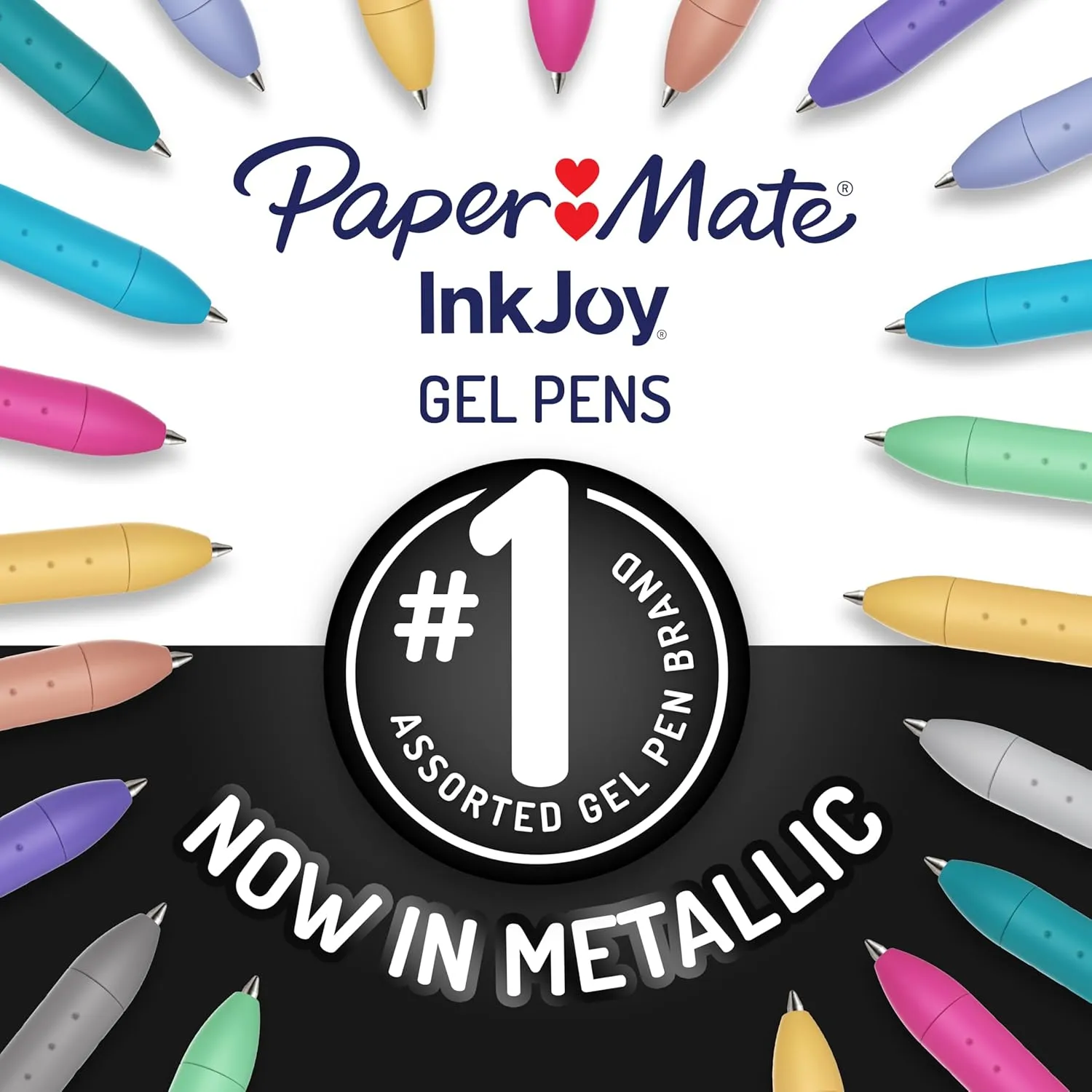 Paper Mate InkJoy Gel Metallic Retractable Pens, Medium Point (0.8 mm)