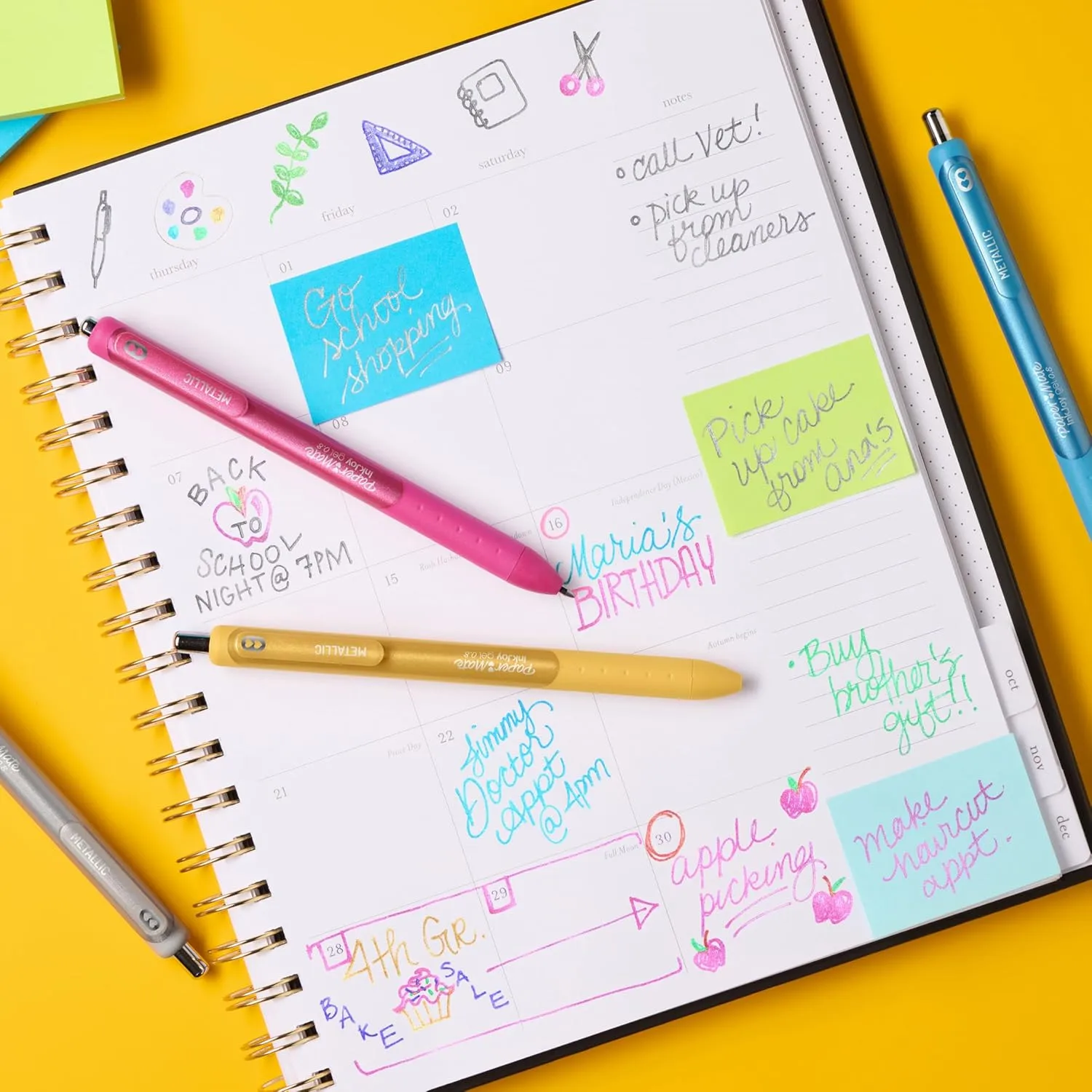 Paper Mate InkJoy Gel Metallic Retractable Pens, Medium Point (0.8 mm)
