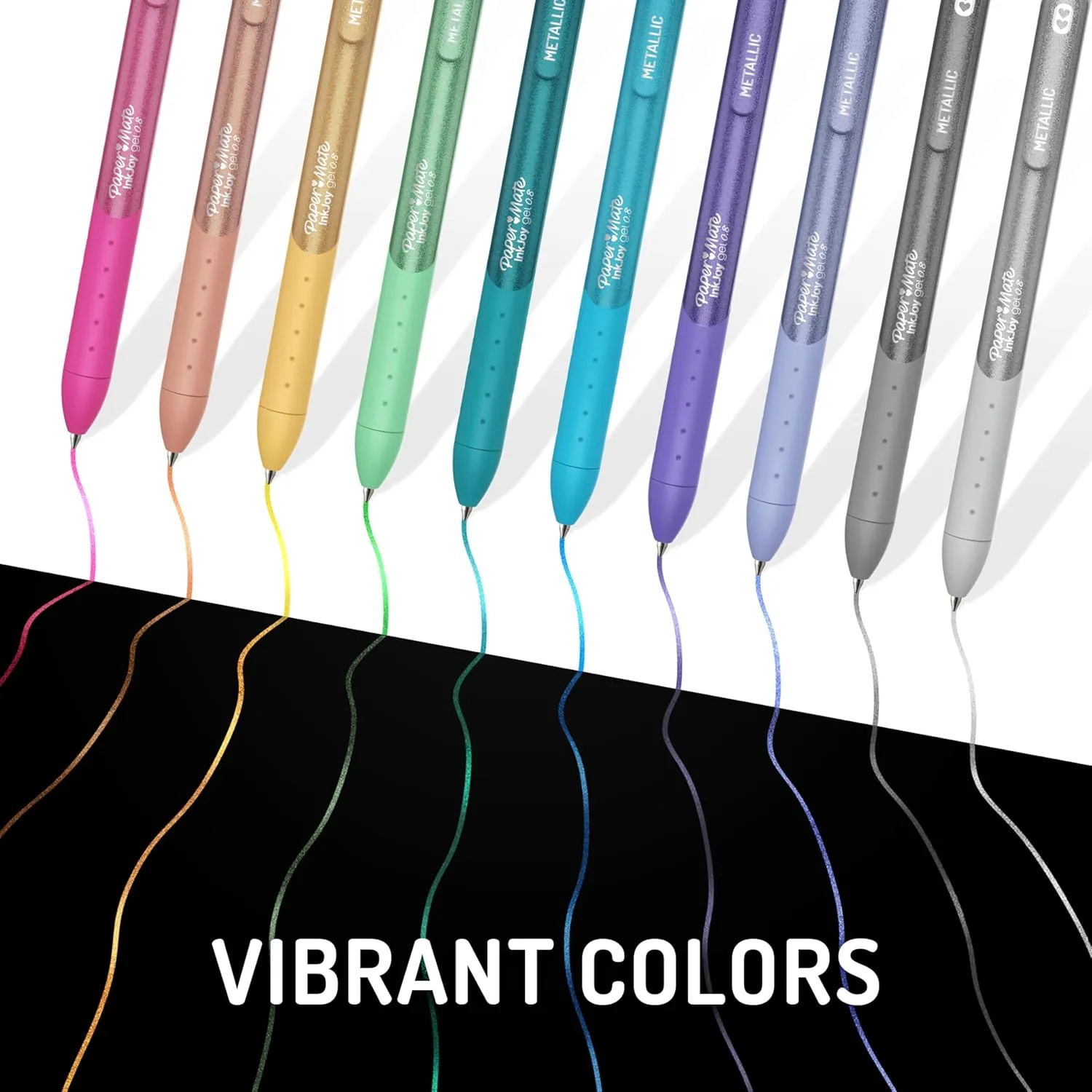 Paper Mate InkJoy Gel Metallic Retractable Pens, Medium Point (0.8 mm)