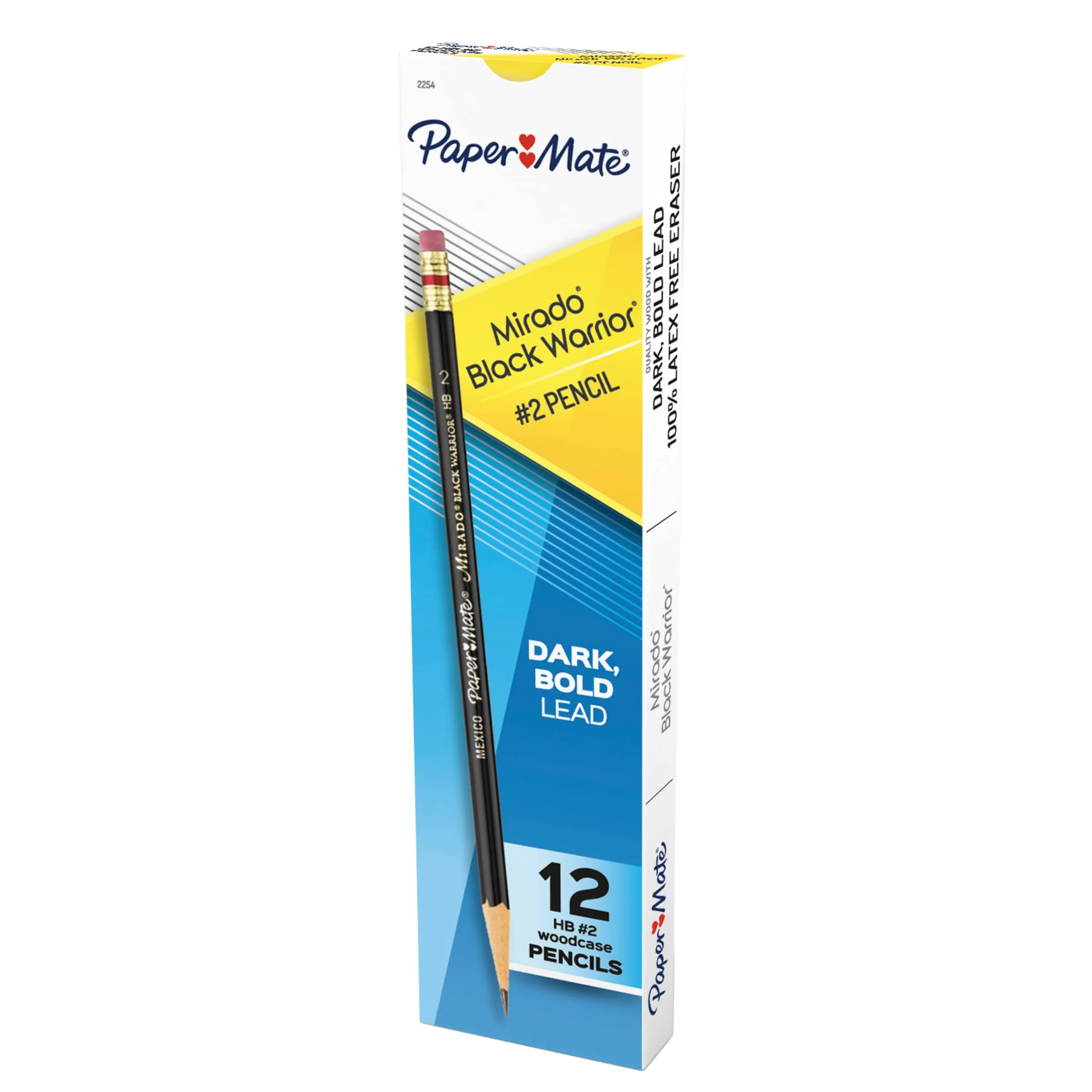 Paper Mate Mirado Black Warrior Pencil, HB (#2), Black Matte Barrel, Dozen
