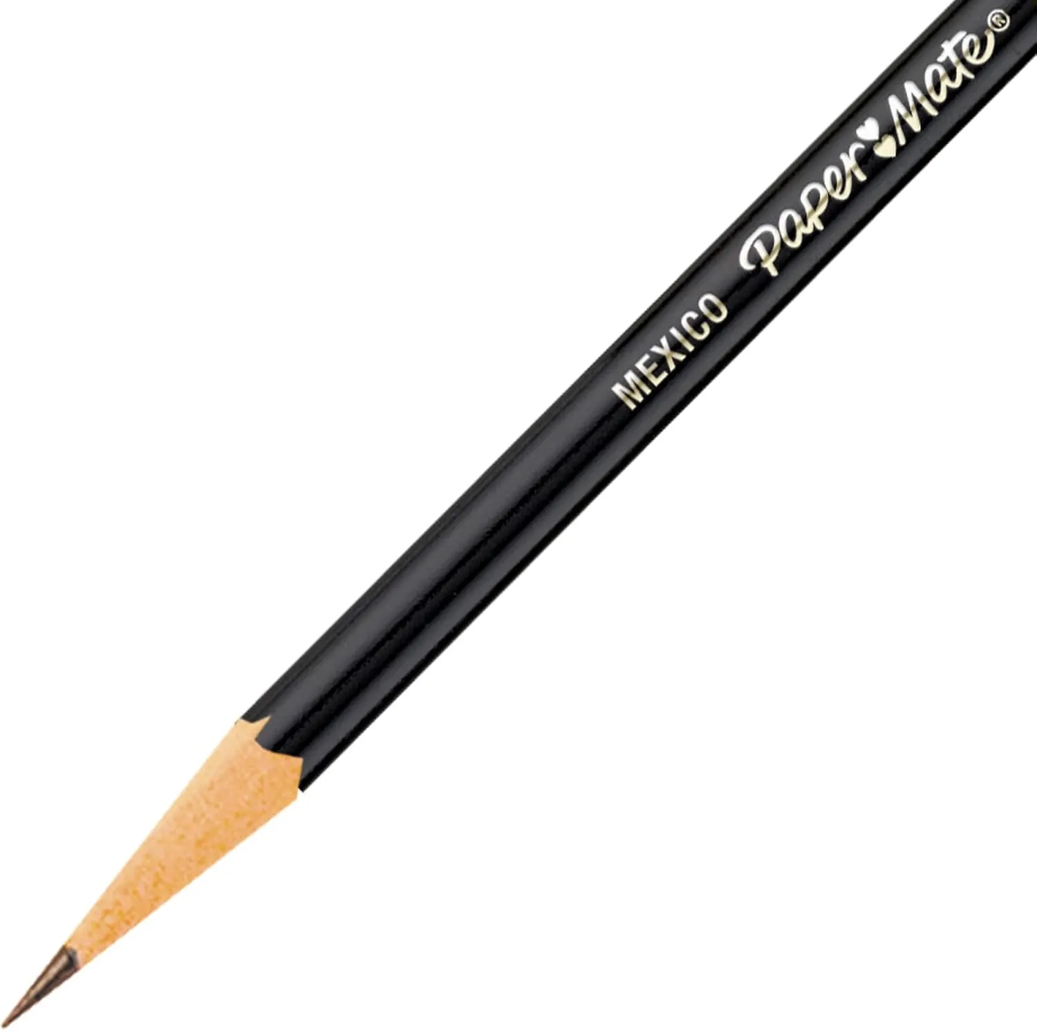 Paper Mate Mirado Black Warrior Pencil, HB (#2), Black Matte Barrel, Dozen