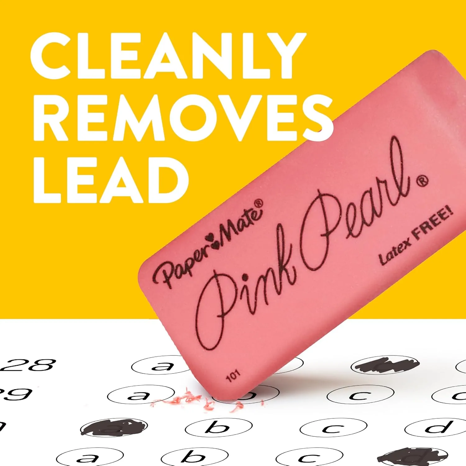 Paper Mate Pink Pearl Erasers, Medium, 24 Count