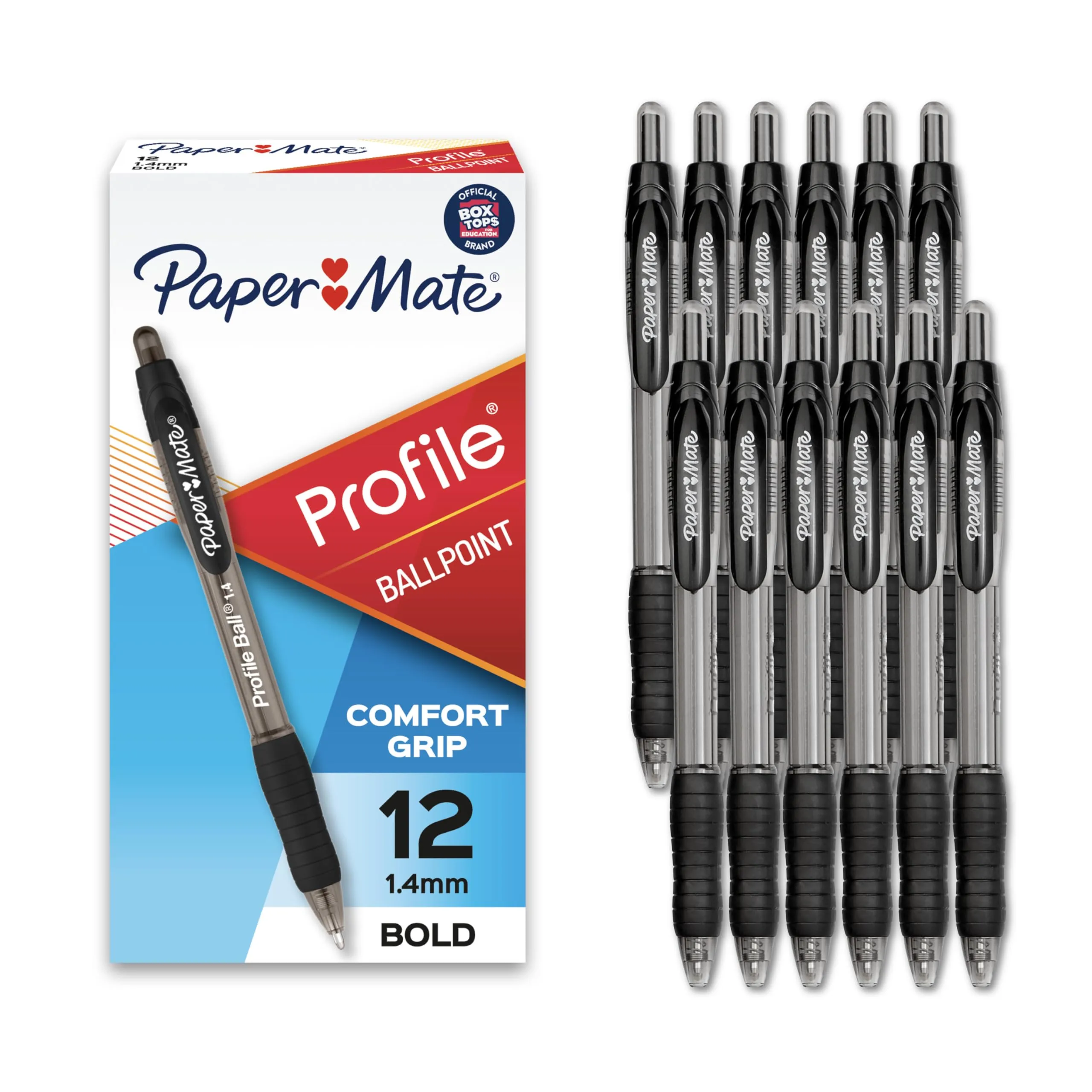 Paper Mate Profile Retractable Ballpoint Pens, Bold 1.4mm