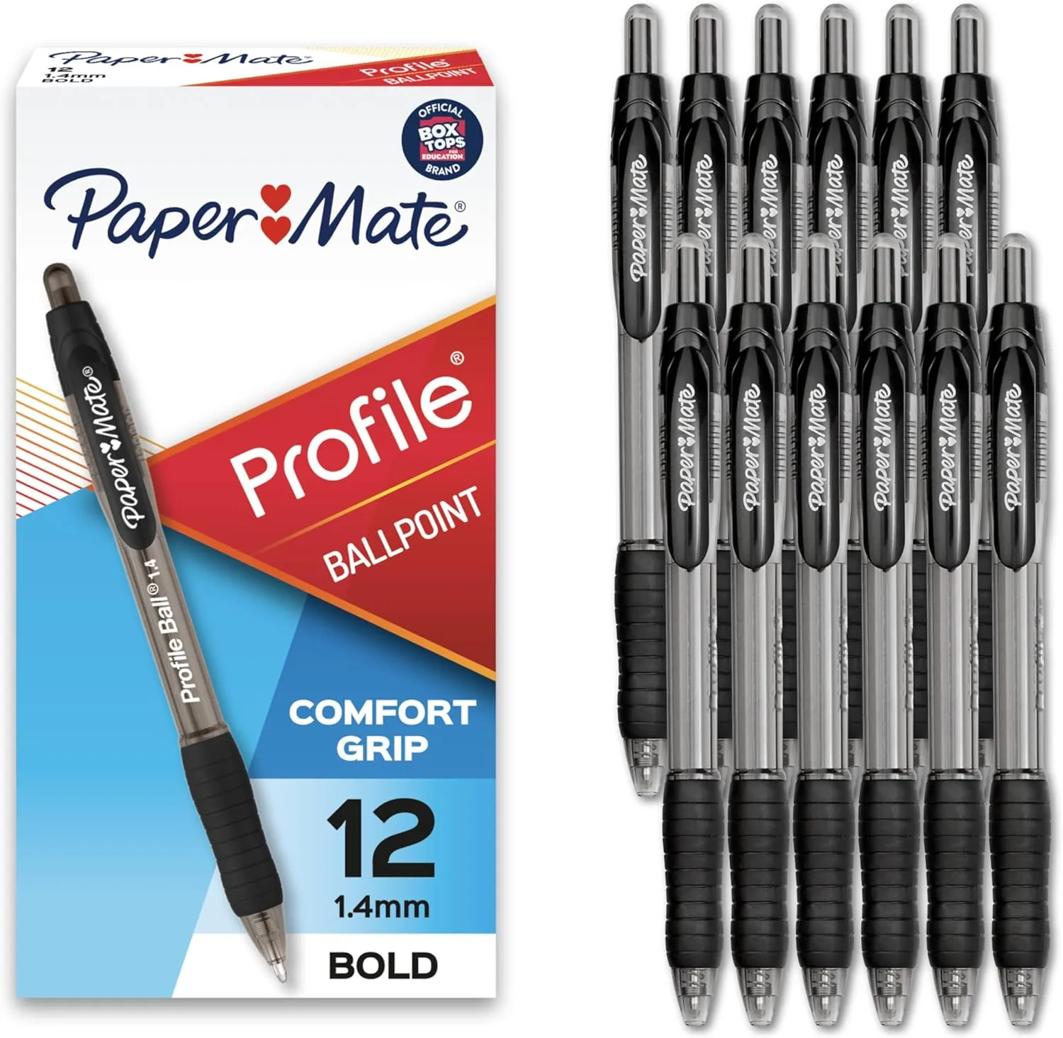 Paper Mate Profile Retractable Ballpoint Pens, Bold 1.4mm