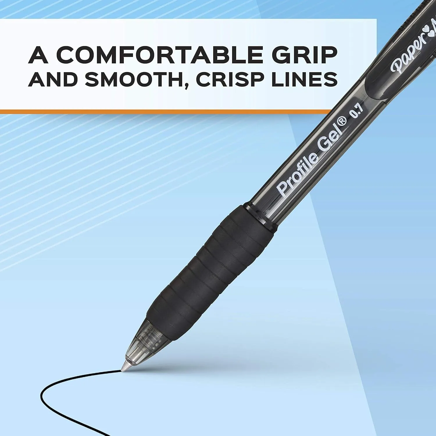 Paper Mate Gel Pen Profile Retractable Pen 0.7mm Blue 36 Count