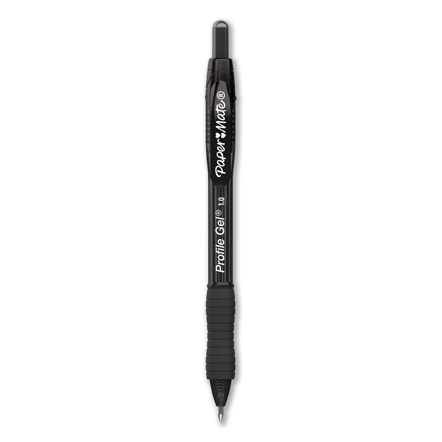 Paper Mate Gel Pen, Profile Retractable Pen, 1.0mm, Black, 12 Count