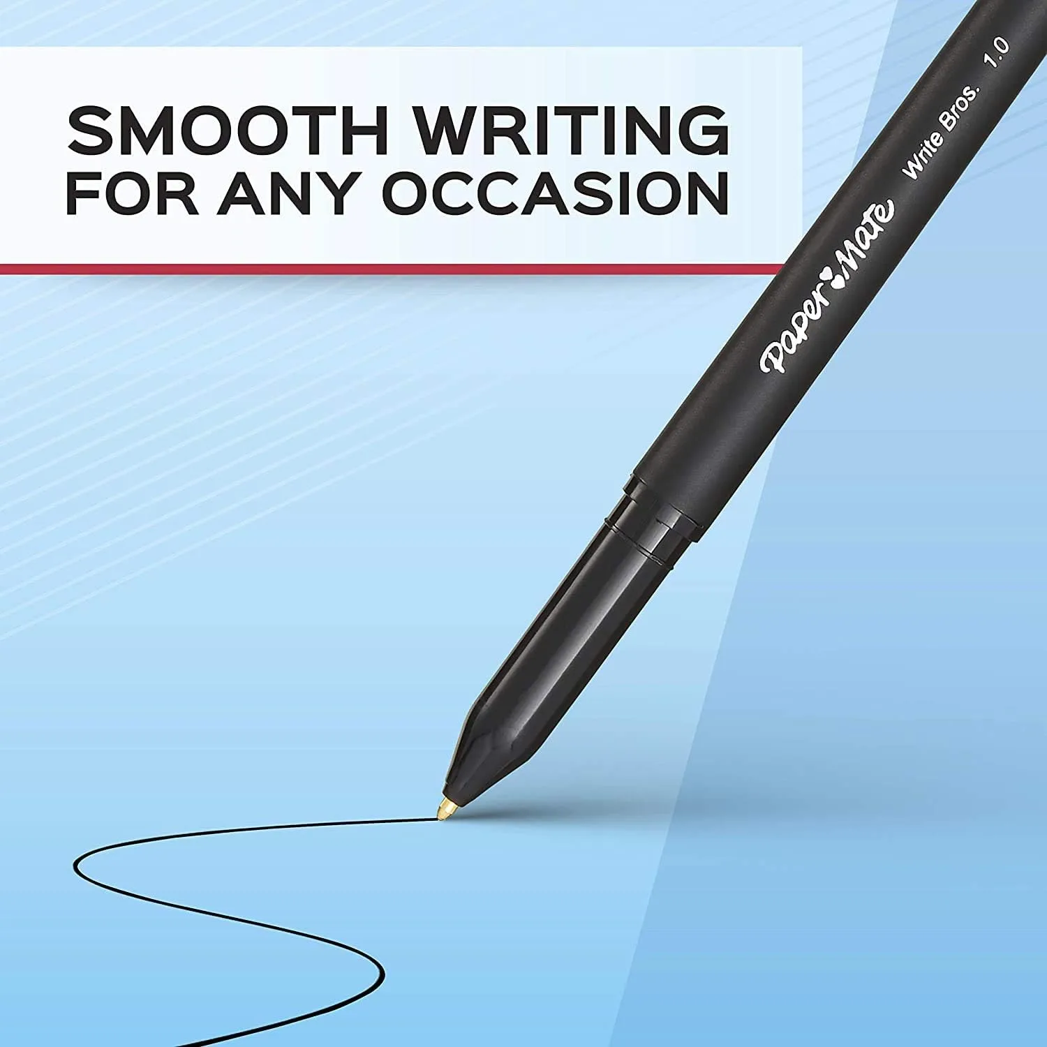 Paper Mate Write Bros. Ballpoint Pens, 1.0mm Medium, Blue Ink, 60 Count