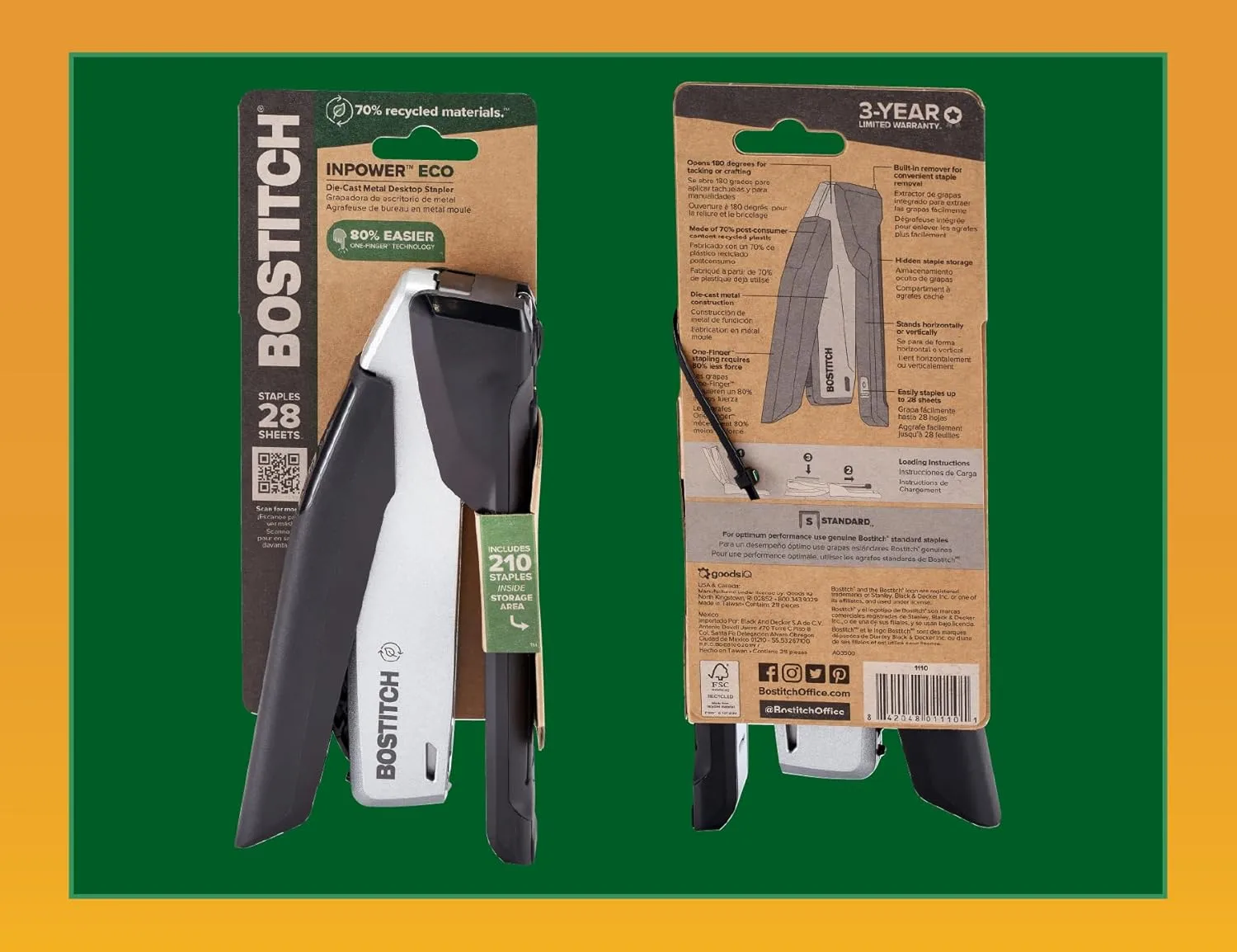 PaperPro / Bostitch One-Finger Spring-Powered Desktop Stapler
