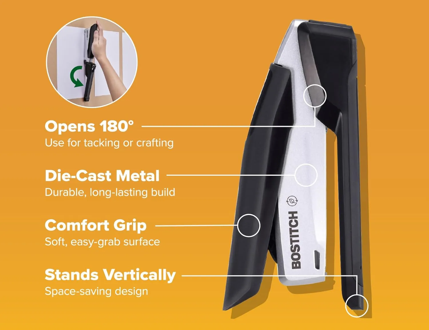 PaperPro / Bostitch One-Finger Spring-Powered Desktop Stapler