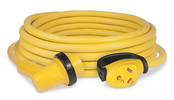 ParkPower by Marinco 30RPCRV 30 Amp 125V 30 Foot Right Angle Swivel Handle Yellow RV Power Cord
