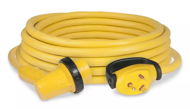 ParkPower by Marinco 30RPCRV 30 Amp 125V 30 Foot Right Angle Swivel Handle Yellow RV Power Cord