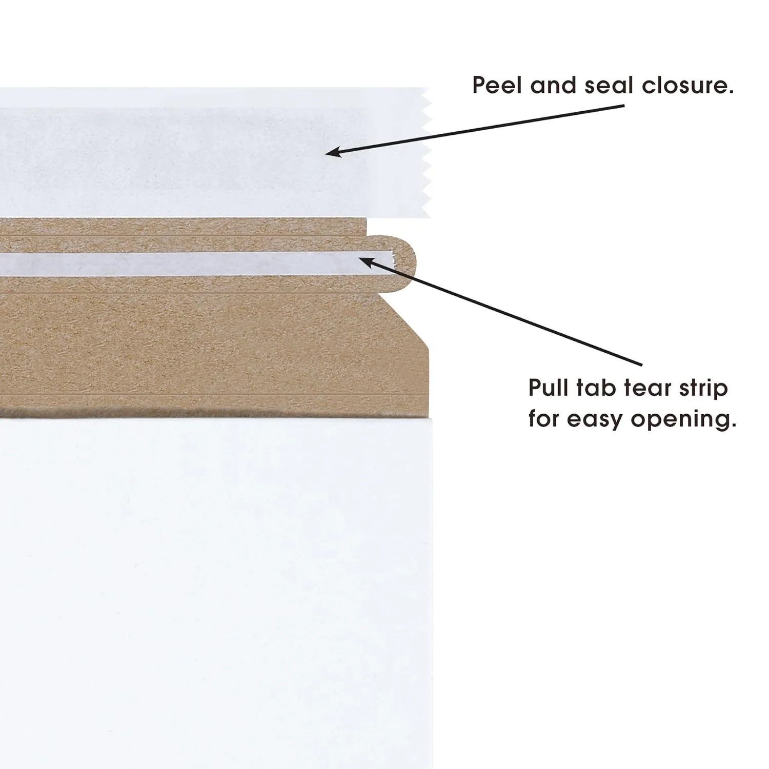 Aviditi 6 x 8" Stayflats Brand Rigid Flat Mailers, White (Pack of 100) Photo Document Mailers, Peel & Seal Closure
