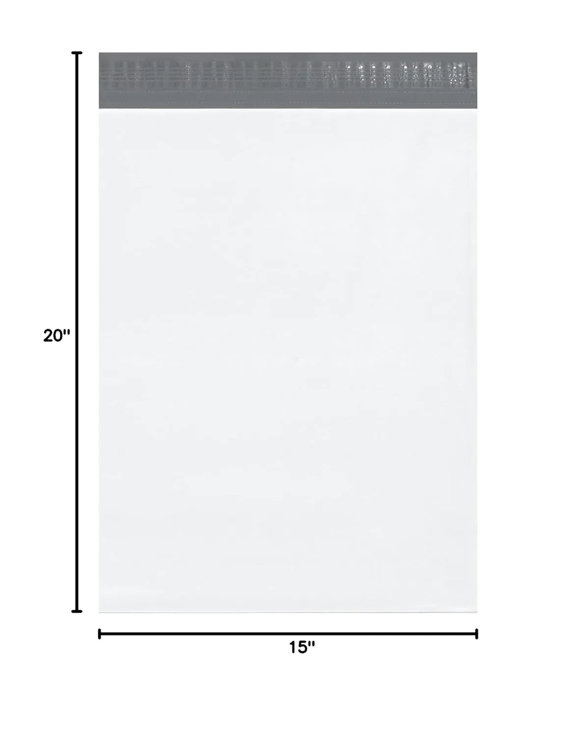 BOX USA "Poly Mailer Envelopes, 15"" x 20"" x 4"", White, Self-Seal with Tear Strip, Gusseted