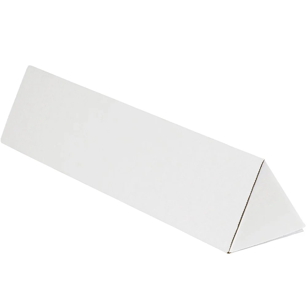 Aviditi Triangle Corrugated Cardboard Mailing Tubes, 3" x 24 1/4", White, Pack of 50, For Protecting, Shipping