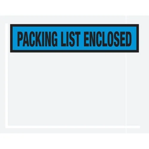 Partners Brand "Packing List Enclosed" Envelopes, Panel Face, 4 1/2in x 5 1/2in, Blue, Pack Of 1,000