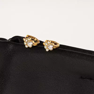 Diamonds Paw Earrings