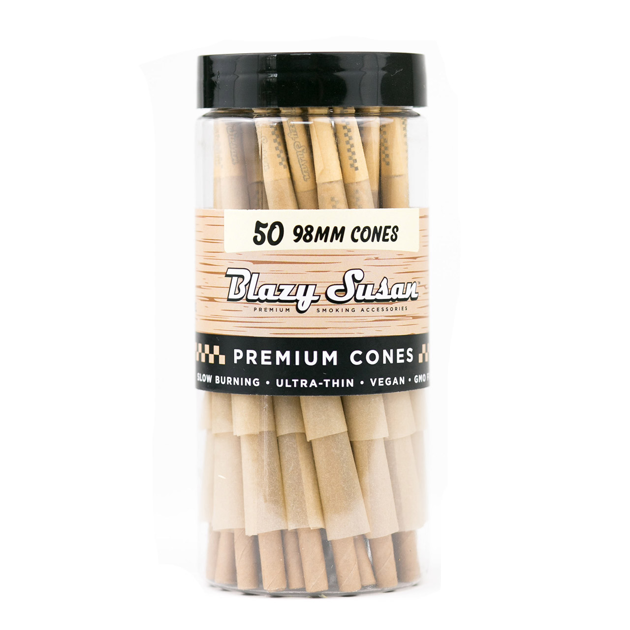 BLAZY SUSAN - Unbleached Cones 98mm 50ct Jar