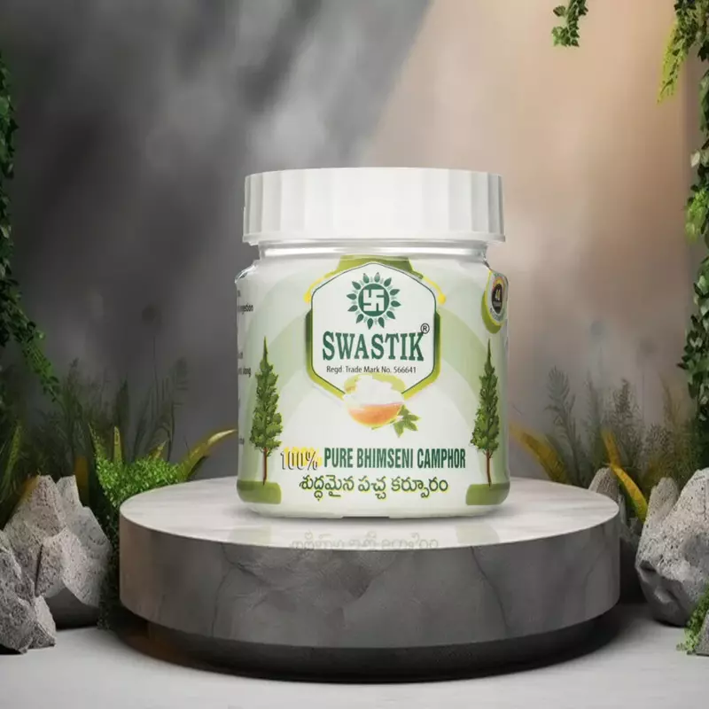Swastik 100% Pure Bhimseni Camphor 10g Jar (1 Dozen pack)