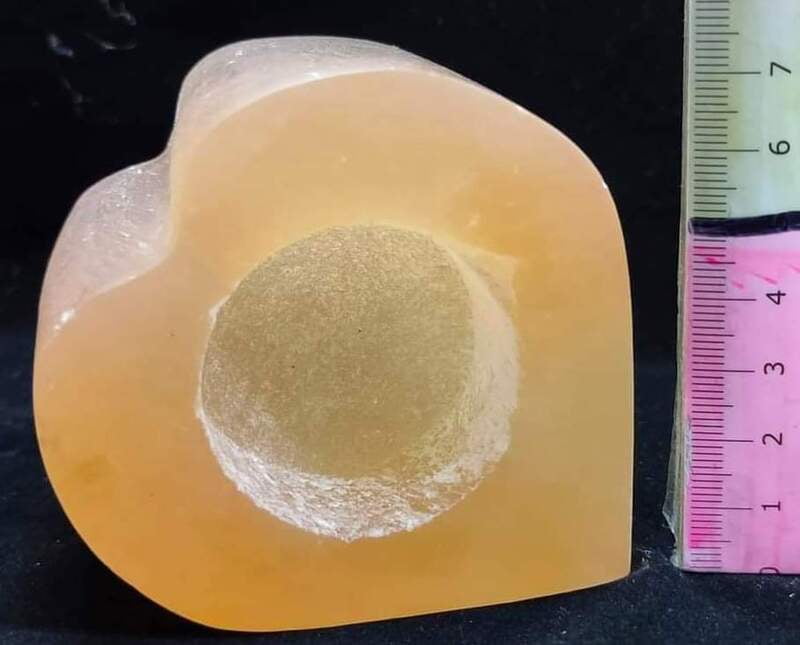 Orange Selenite Heart Candleholder Orange Selenite Heart Candleholder