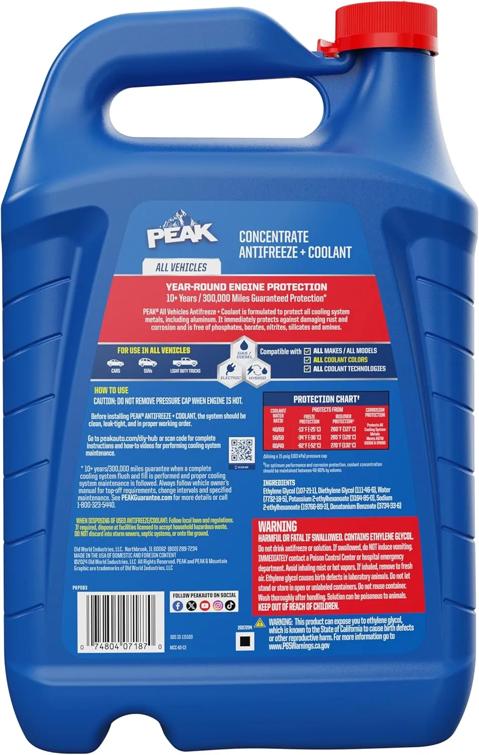 PEAK Long Life Antifreeze and Coolant for All Vehicles