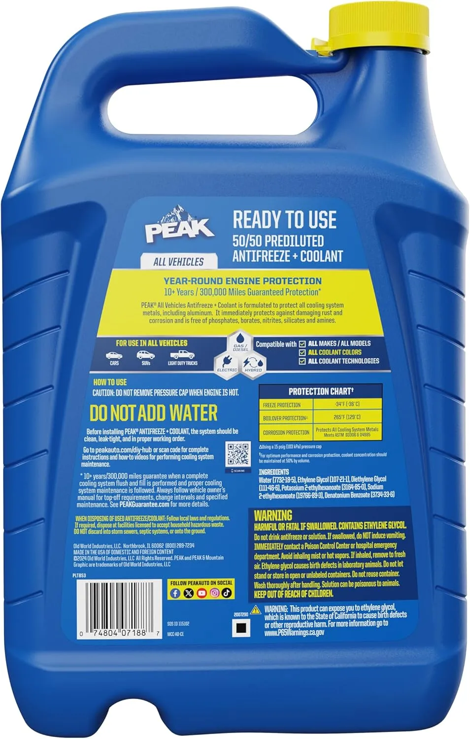 PEAK Long Life Antifreeze and Coolant for All Vehicles