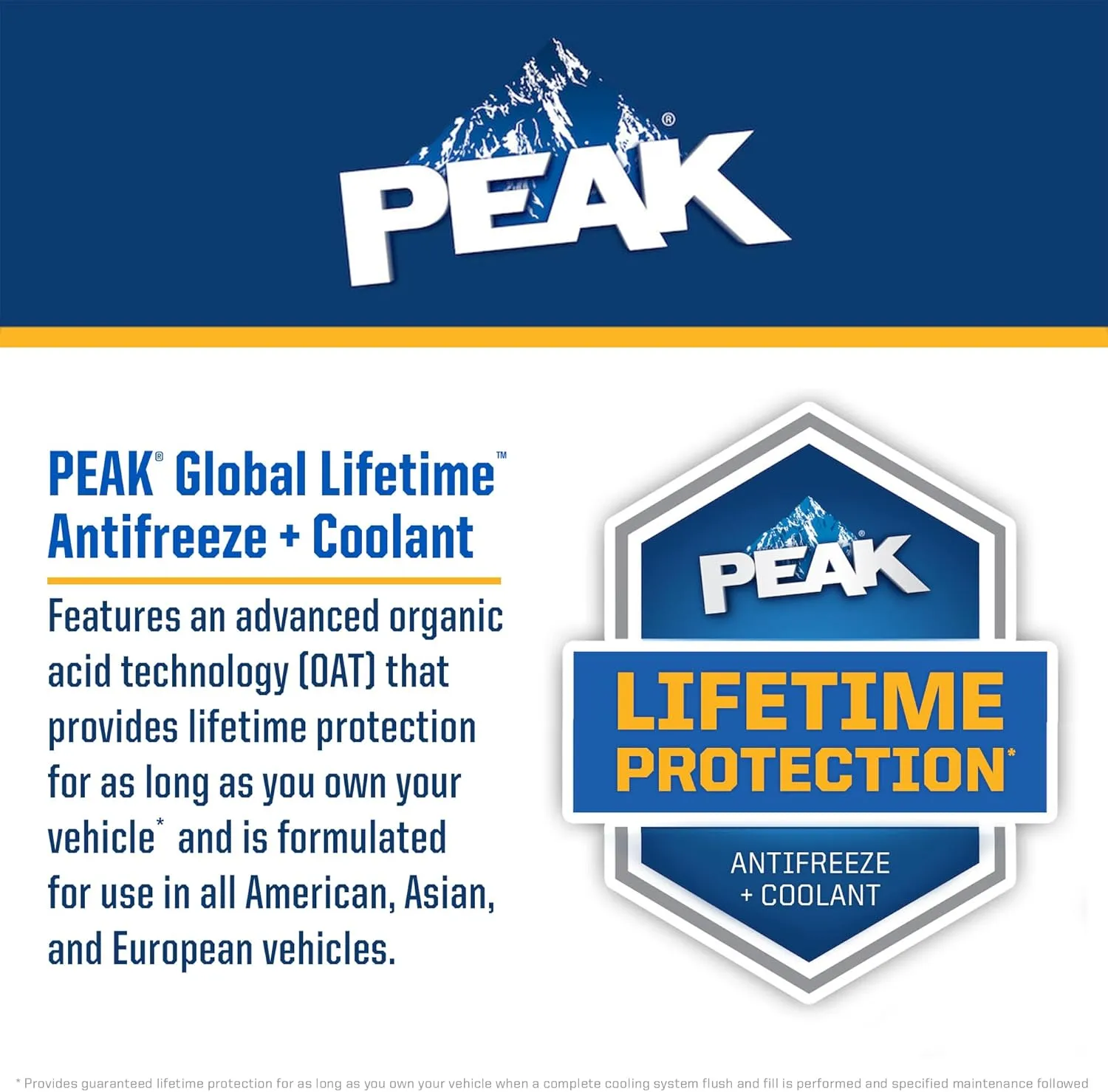 PEAK Global Lifetime Concentrate Antifreeze and Coolant for All Vehicles, 1 Gal.