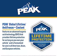 PEAK Global Lifetime Concentrate Antifreeze and Coolant for All Vehicles, 1 Gal.