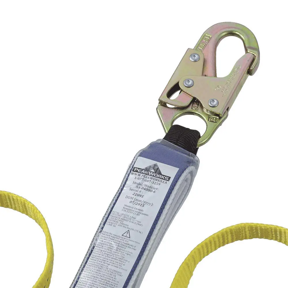 PEAKWORKS 6 ft Double-Leg Shock Absorbing Safety Lanyard