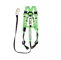 PeakWorks Safety Harness Fall Protection Lanyard Kit – Full Body, Industrial, ANSI Compliant, Adjustable, Hi Vis, 6 FT