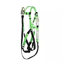 PeakWorks Safety Harness Fall Protection Lanyard Kit – Full Body, Industrial, ANSI Compliant, Adjustable, Hi Vis, 6 FT