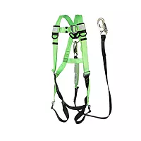 PeakWorks Safety Harness Fall Protection Lanyard Kit – Full Body, Industrial, ANSI Compliant, Adjustable, Hi Vis, 6 FT