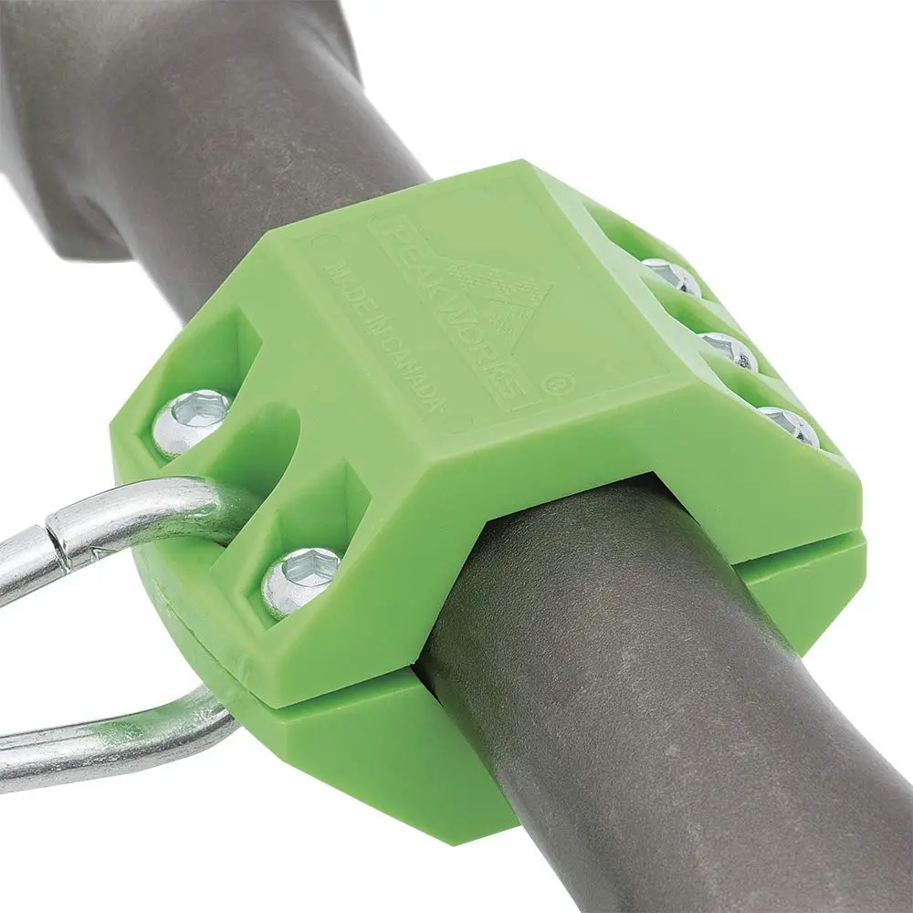 Peakworks Tool Tethering System, 1-1/16" x 1-1/4" Press Block, HDPE, Green (Pack of 10), V8561802 Pack 10