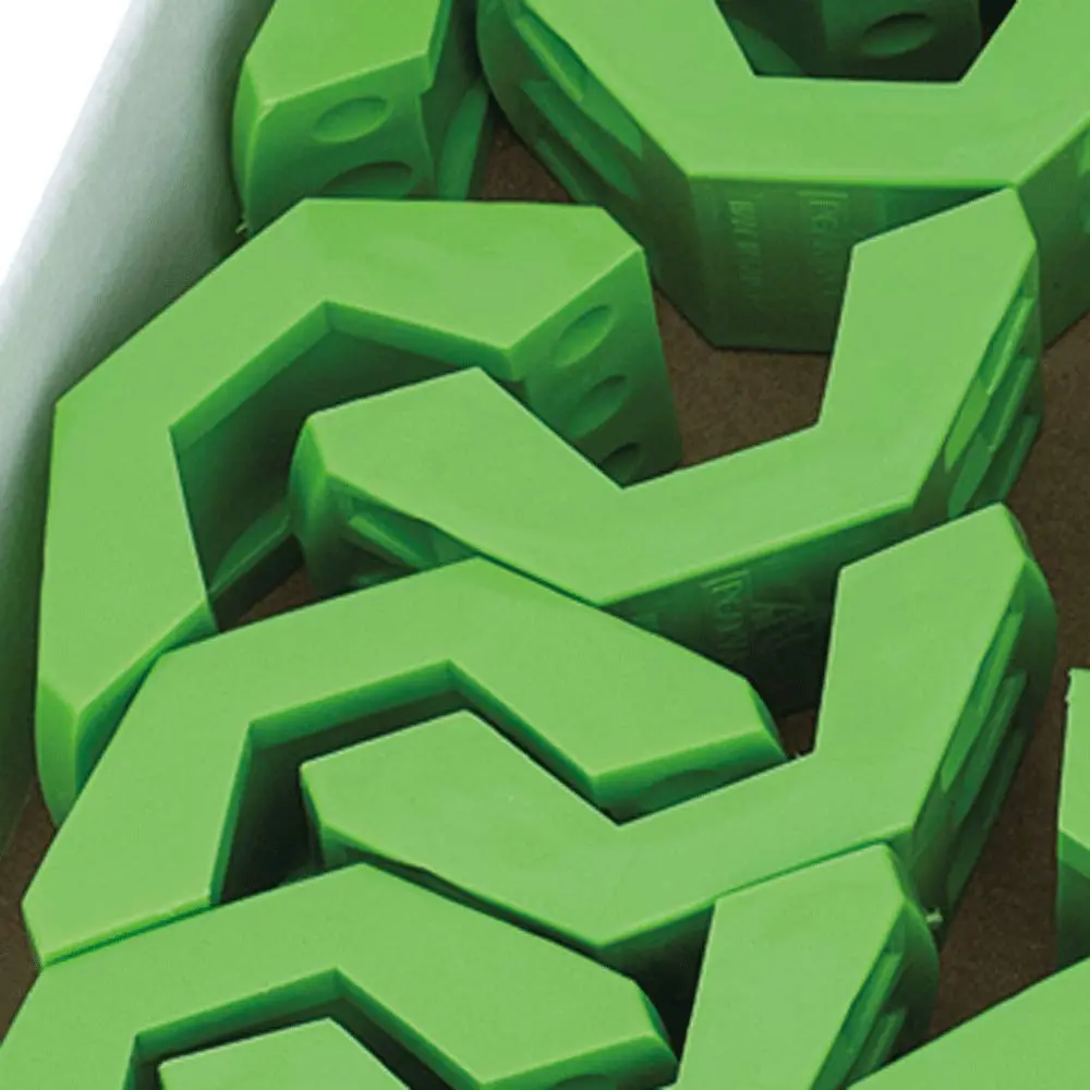 Peakworks Tool Tethering System, 1-1/16" x 1-1/4" Press Block, HDPE, Green (Pack of 10), V8561802 Pack 10